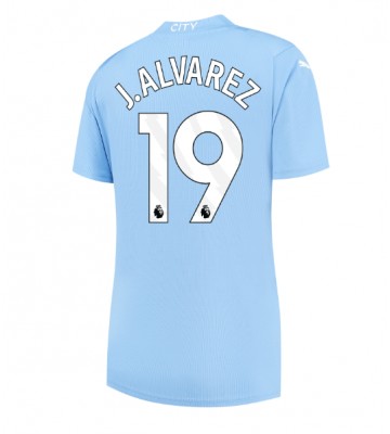 Manchester City Julian Alvarez #19 Replika Hjemmebanetrøje Dame 2023-24 Kortærmet